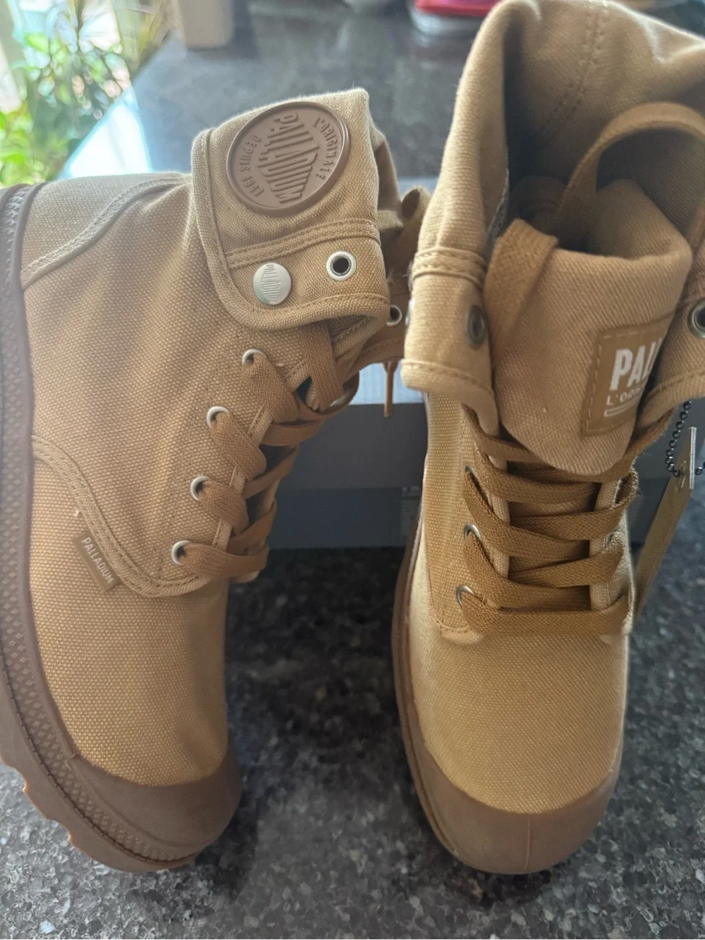 Palladium Men’s Tan Canvas High-Top Boots